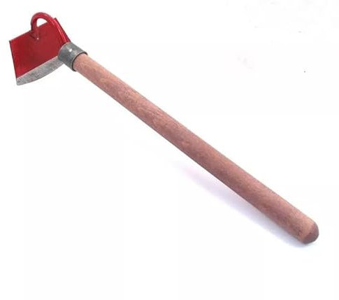 Garden Hoe with Swan Neck Blade, 35cm Wooden Handle, Metal Head, Red