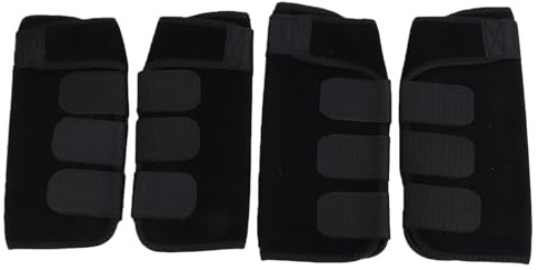 Xiuganpo Bandage pour Jambe de Cheval, Taille M Haute élasticité Respirant, Noir, pour Chevaux