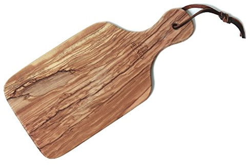 Berard 54071, Planche à découper et présentation apéritif en bois d’olivier fait main - 26 cm avec manche
