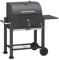 GRILLCHEF Holzkohle Grillwagen | Mit 2-teilig emaillierten Grillrost & höhenverstellbarem Kohleblech | Besitzt Temperaturanzeige, abklappbaren Seitentisch & Ascheschublade [Arbeitshöhe 85,5 cm]