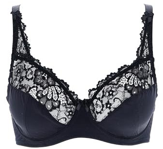 Cotonella, Reggiseno Aurora in Pizzo Elasticizzato e Morbida Microfibra - Reggiseno con Ferretto e Fodera SottoCoppa in 100% Cotone - Art. CD055