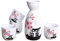 Lawei Japanische Sake Set 5-Teilig aus Keramik Handbemalt Keramiktassen für Basteln, Rosablüte