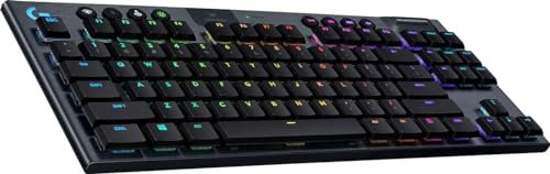 Logitech G915 LIGHTSPEED TKL Tenkeyless kabellose mechanische Gaming-Tastatur, Clicky GL-Tasten-Switch, LIGHTSYNC RGB, Ultraschlankes Design, 40+ Stunden Akkulaufzeit, Deutsches QWERTZ-Layout