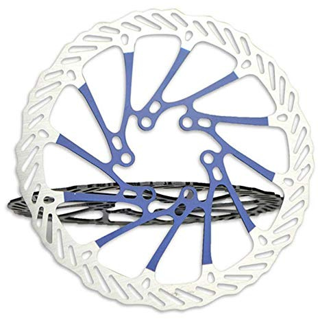 VOANZO Bicycle Disc Brakes 160mm DISC ROTOR, STAINLESS STEEL, 6 BOLT MOUNTING G3 Mountain Bike Disc Brakes (Blue)