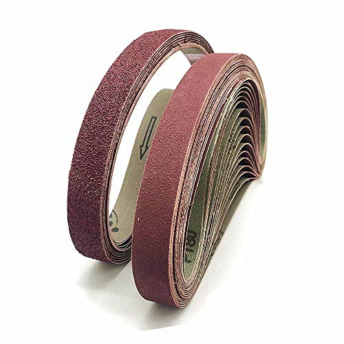 Aluminiumoxidslipband, 25 x 762 mm slipband för polering metall, trä.6 korn vardera 6 x 40/80/120/180/320, slipbandset, för bandslipmaskin (30 stycken)