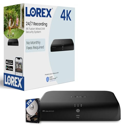 Lorex Fusion 4K 12-Channel (8 Wired and 4 Wi-Fi) 2TB Digital Video Recorder | Smart Search | Panic Button | Privacy Masking | No Monthly fees