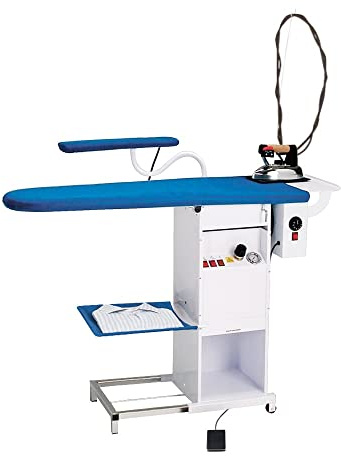 EOLO Table à Repasser TS03 RA Professionnelle Chauffante Aspirante Pliable roulettes Planche Stable Jeannette Centrale Vapeur Fer Anticalcaire Chaudière Cuivre Autonomie Illimitée A++ Garantie 5 Ans