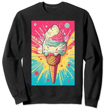 Gaufrier glacé cornet de glace glace pop art vintage rétro glacé café glacé Sweatshirt