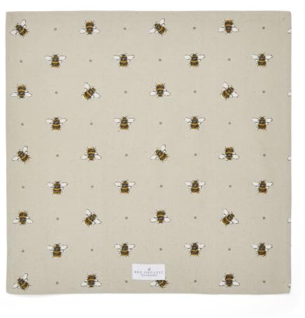 Cooksmart Kitchen Cloth Table Napkins Pack of 4 | Bumble Bees Table Dinner Napkins for Hotel, Restaurant, Weddings, Event and Parties | Soft and Comfortable Reusable Fabric Napkins