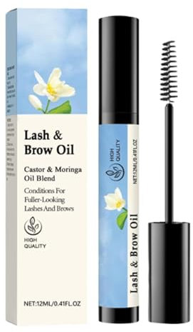 Huile Et Applicateur Pour Cils Et Sourcils – Sérum Pour Cils – Huile De Ricin Biologique – Huile Portable Pour Cils Et Sourcils Pour Rehausser Les Cils Pour Les Femmes 12 Ml