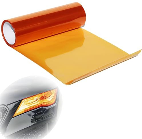 Scheinwerfer Folie Orange,Scheinwerferfolie,30 X 120cm PVC Folie Hitzebeständig,Orange Schutzfolie,Selbstklebend Scheinwerfer Tönungsfolie,Tönungsfolie Für Auto-Rückleuchten Für Lampen