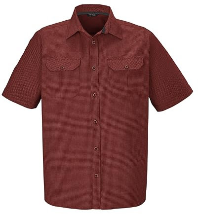 killtec Herren Funktionshemd/Hemd Kurzarm/Outdoorhemd KOS 47 MN WVN SHRT, Ziegelrot, 3XL, 42843-000