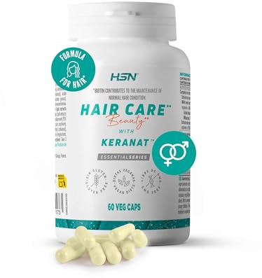 HSN Hair Care Cuidado del Cabello* (con Keranat™) | 60 Cápsulas Vegetales | *La biotina contribuye al mantenimiento del cabello en condiciones normales | No-GMO, Vegano, Sin Gluten