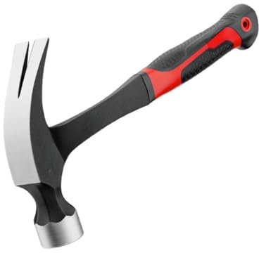 CHIHEUNG Lot de 2 marteaux à panne fendue avec tête de marteau de 567 g, poids total de 900 g, marteau en acier noir et rouge avec poignée antidérapante pour menuiserie, traction des clous