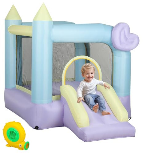 AIYAPLAY Hüpfburg mit Gebläse, Rutsche, Sprung Aufblasbare Springburg mit Tragetasche für Outdoor Indoor für Kinder von 3-8 Jahren, 250 x 165 x 200 cm