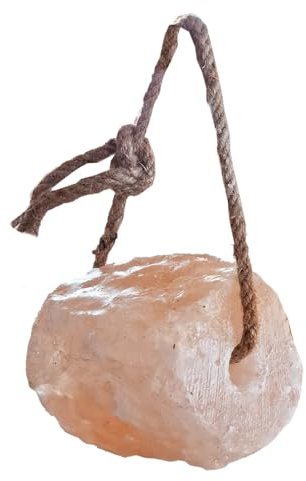 JF-Reitsport NatureLick Sel cristal de l'Himalaya Pierre à lécher pour animaux 2 kg avec cordon de fixation