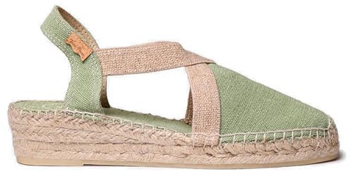 TONI PONS Verdi-V - Espadrille compensée végétalienne pour Femme de en Tissu de Coton.