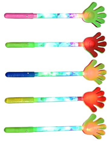 ifundom 5 Piezas Aplauso Luminoso de Cinco Dedos de Plástico Ruido Fuerte para Fiestas de Cumpleaños y Eventos Deportivos, Accesorio Divertido y Brillante Color Aleatorio