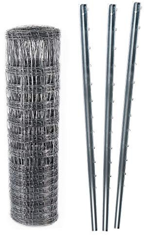 Valla de juego de 50 m valla forestal versión pesada 150/19/15 + poste de valla de perfil Z