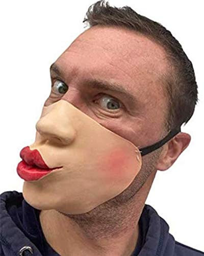Rubber Johnnies Funny HALF Face Jagger Kiss Stones Big Lips Latex MASK Fancy Dress Masquerade