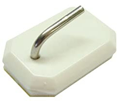 Fackelmann Gardinenhaken TECNO, selbstklebende Haken für den Fensterrahmen, Haken für Vitragestangen (Farbe: Weiß), Menge: 4 Stück