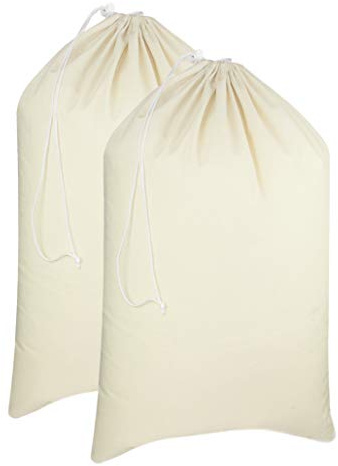 Cotton Craft - 2 Pack Extra Large 100% Cotton Canvas Heavy Duty Laundry Bags - Natural Cotton - 28x36 - Versatile - Multi Use