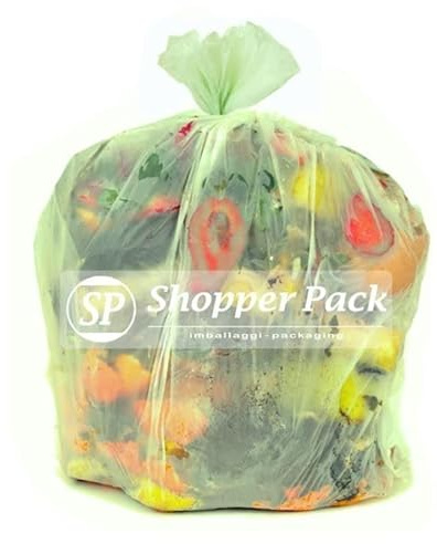 Scatola da 100 pz - SACCHI PER UMIDO GRANDI Compostabili da 120 litri - Cm 95x120 - N° 100 sacchetti (5 rotoli x 20) COMPOSTABILI BIODEGRADABILI per Raccolta Differenziata dei RIFIUTI UMIDI-ORGANICI