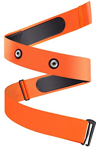 Onlyesh Brustgurt Verstellbarer Elastischer Ersatzgurt mit Herzfrequenzmessgerät Pulsmesser für Polar Garmin Wahoo, Sport, Laufen (Orange)