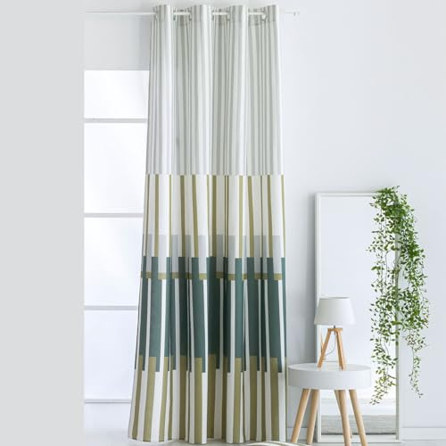 Lanovenanube Cortina ollaos Alava Verde 150x260 cm Estampada