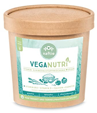 naftie VegaNutri Vitamin & Mineralien Mix für Hunde - Multivitamine & Mineralstoffe - Futterzusatz vegan - 500g