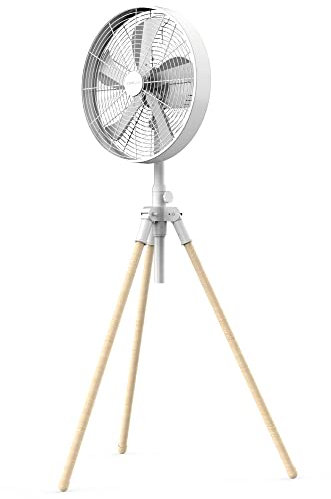 Newlux - Ventilador de Pie Tripod W3050 con 5 Aspas de Metal, Altura Regulable 120-130cm, Oscilación Automática 80º y 3 Velocidades. Ventilador de Trípode Plegable con Motor de Cobre 50W (Negro)