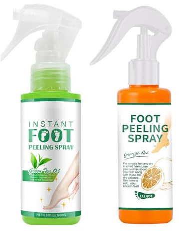 Spray Exfoliante Para Pies Con Aceite De Naranja/té Verde, Para Talones Agrietados, Piel Seca De Los Dedos Y Callosidades, Spray Exfoliante Hidratante Y Nutritivo (Mix)