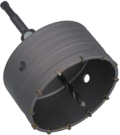 110mm Metric Core Drill with SDS Plus Arbor + Pilot Drill Brick Stone Block Cutter