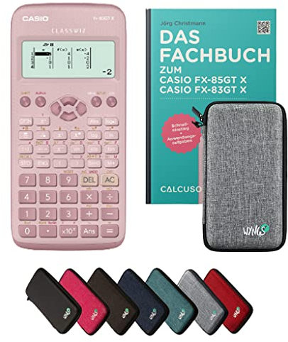Casio fx-83GT X Incl. Funda Protectora Gris Claro y Libro especializado (64 páginas, DIN A5) – Calculadora científica – Smart Set (Alemán)