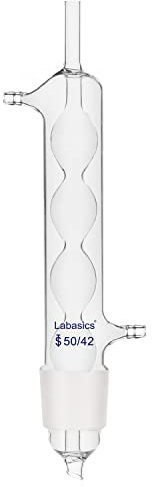 Labasics All Kondensator, återflödeskylare för saltsaltutvinning, borosilikatglas, återflödeskylare för saltsaltsaltextraktion, allt med 50/42 underled, 250 mm, kapplängd, laboratoriekondensator