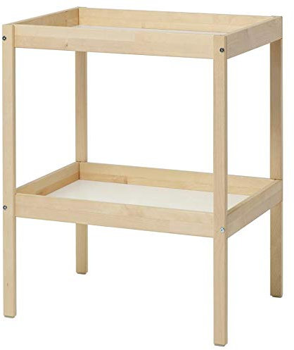 MObyat Cambiador de Pañale,para bebé, Mesa de Masaje con Ruedas, estación de baño para recién Nacidos, Color Madera Original, 0-12 Meses, 28 × 21 × 35 Pulgadas