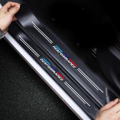 4 Piezas para Performance Decoración para Estribos de Coche Protector de Umbral de Puerta de Coche de Fibra de Carbono Película Protectora de Pintura Pegatina B