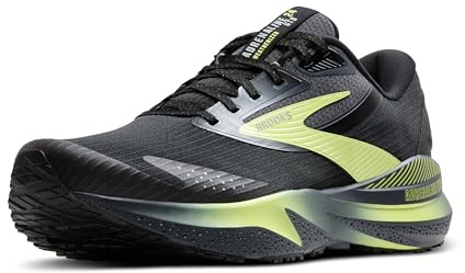 Brooks Men’s Adrenaline GTS 24 Weatherized Supportive Running Shoe - Black/Ebony/New Yellow - 13 Medium