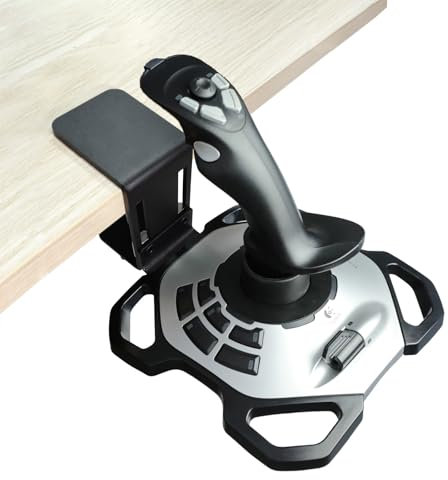 HTLAKIKJ Desk Mount for Flight Sim Joystick-Compatible with Logitech G Extreme 3D PRO Joystick Adjustable Fit Different Thickness Desk Enduring C-Clamp Metal Holder