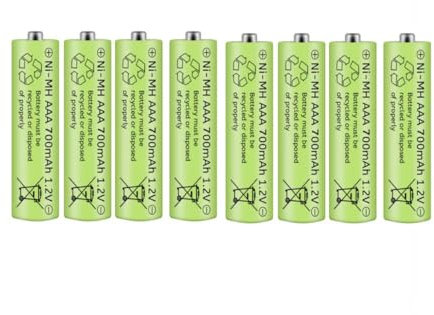 8 Stück 1.2V AAA Akkus 700mAh, 1,2Volt NI-MH AAA Batterie Wiederaufladbar mit Hoher Kapazität, Zyklus Mehr als 500 Mal, für Fernbedienungen, Digitalkameras, Spielkonsolen, Spielzeug, Haushaltsgeräte