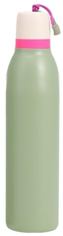 Twist - Botella de agua de acero inoxidable aislada con pajilla para deportes y viajes, 720 ml (verde)