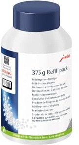JURA Original – Minipastillas para limpieza del sistema de leche para 125 limpiezas – Certificación TÜV – Botella de recarga de 375 g – 24332, color blanco