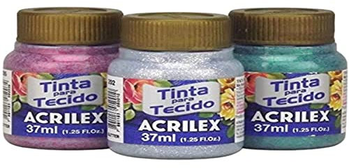 Acrilex Pintura Textil al Agua Glitter Cristal 37ml Ref. 209