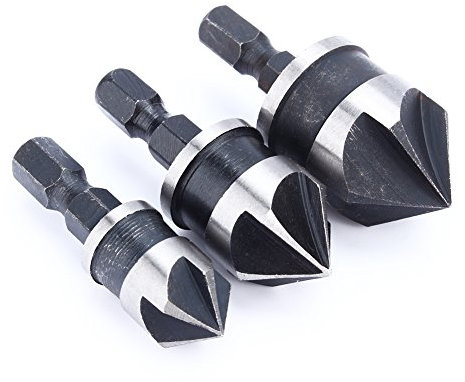3 Stücke Senker Bohrer 90 Grad 1/4 '' Hex Schaft Senker Holz Metall Bit Fase Countersink