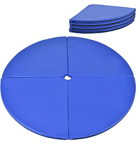 DREAMADE Stangentanz Schutzmatte, Pole Dance Matt Fall-Matte, Crashmatte Sicherheitsmatte Faltbar Φ 150 cm (Blau)