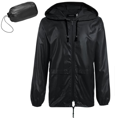 COOFANDY Travel Packable Foldable Raincoat for Men Pouch Waterproof Breathable Golf Rain Jackets