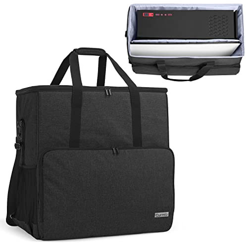 CURMIO Desktop Computer Tower and Monitor Carrying Case,Travel Tote Bag for PC Chassis, Monitor, Keyboard, Cable and Mouse, Earphone, Bag Only, Black