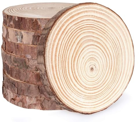 ilauke Holzscheiben 12 Stück, 13-14 cm Baumscheibe Holzplatte Rund, Kleine Holzscheiben zum basteln Baumscheiben Unvollendete für Tafelaufsätze Hochzeiten Basteln DIY Feiertagsdekorationen Untersetzer