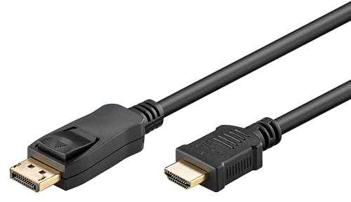 goobay 64837 Cavo adattatore DisplayPort 1.2 a HDMI 1.4 4 K @ 30 Hz/Cavo HDMI Ultra High Speed placcato oro per una trasmissione impeccabile del segnale/laptop collegare a TV, PC e monitor /3M