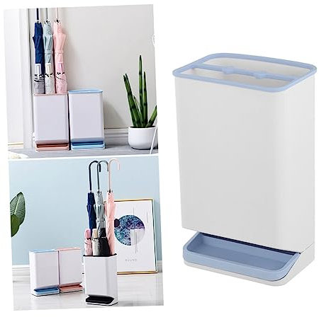 FUNOMOCYA Soporte Para Paraguas Desmontable Rejilla De Drenaje, Capacidad Para 6 Paraguas Largos y Cortos, Estructura Metálica Azul Nordic, Antidescargas, Adecuado Para Hogar y Oficina